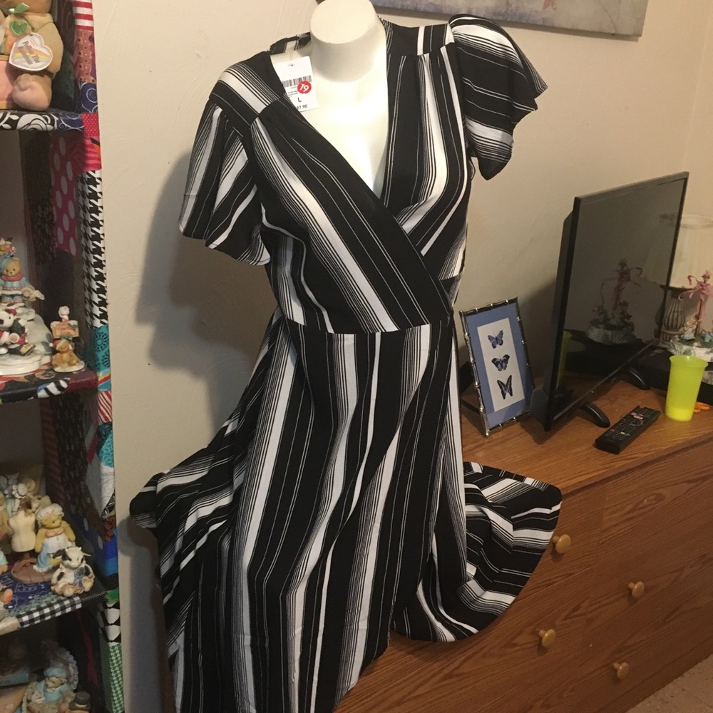 Striped Wrap Dress